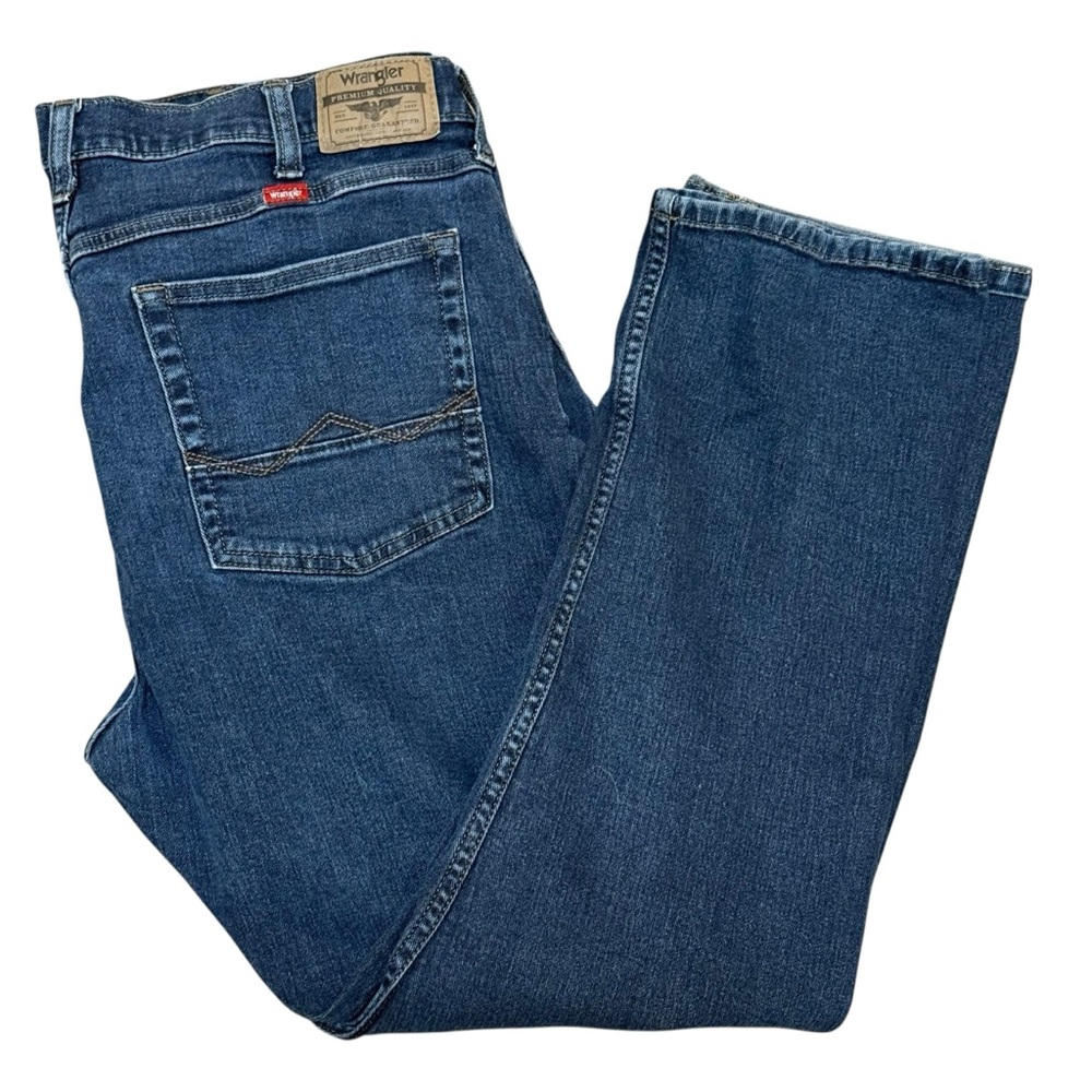 Wrangler five star slim straight jeans men’s 38x30 dark wash stretch denim
